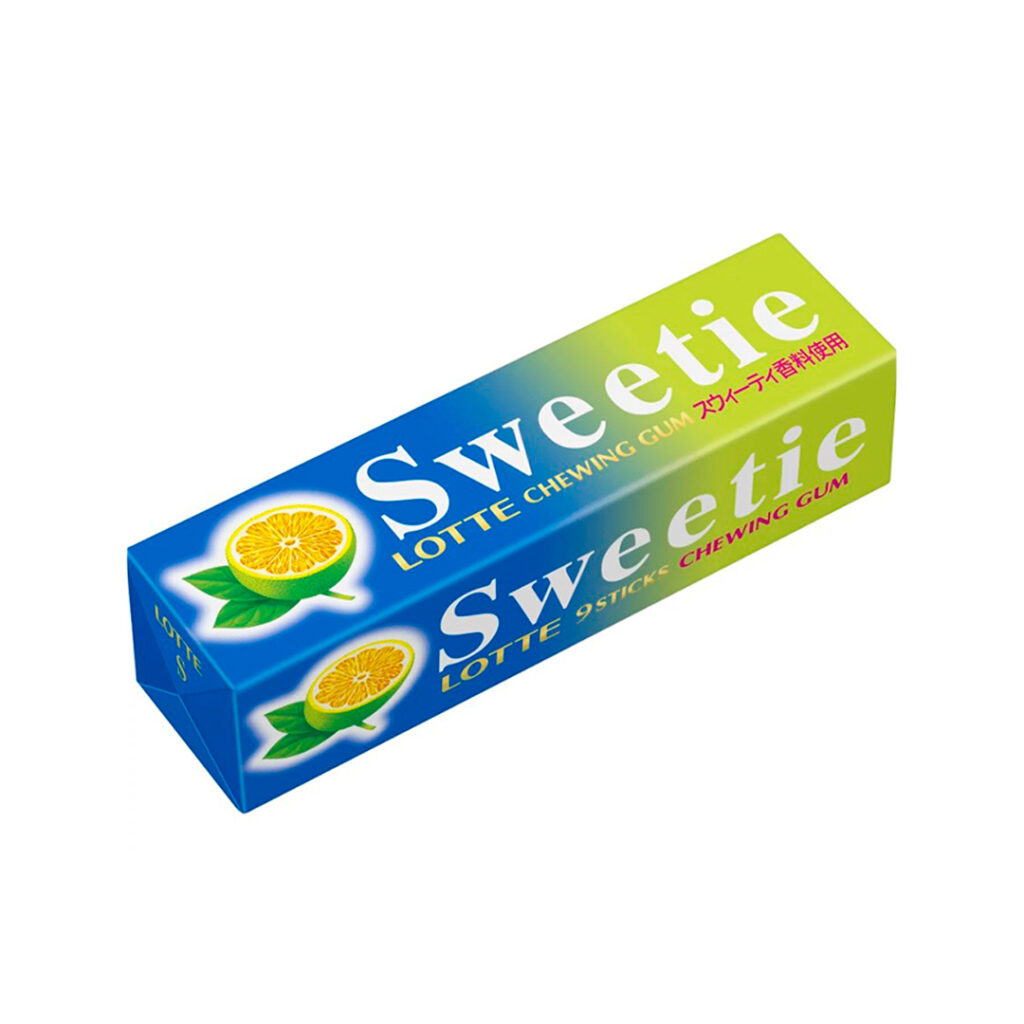Жевательная резинка LOTTE Sweetie Лимон, 9 пластинок, 26,1 гр