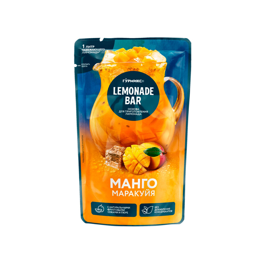 Основа для лимонада Гурмикс Lemonade Bar Манго-маракуйя, 150 гр