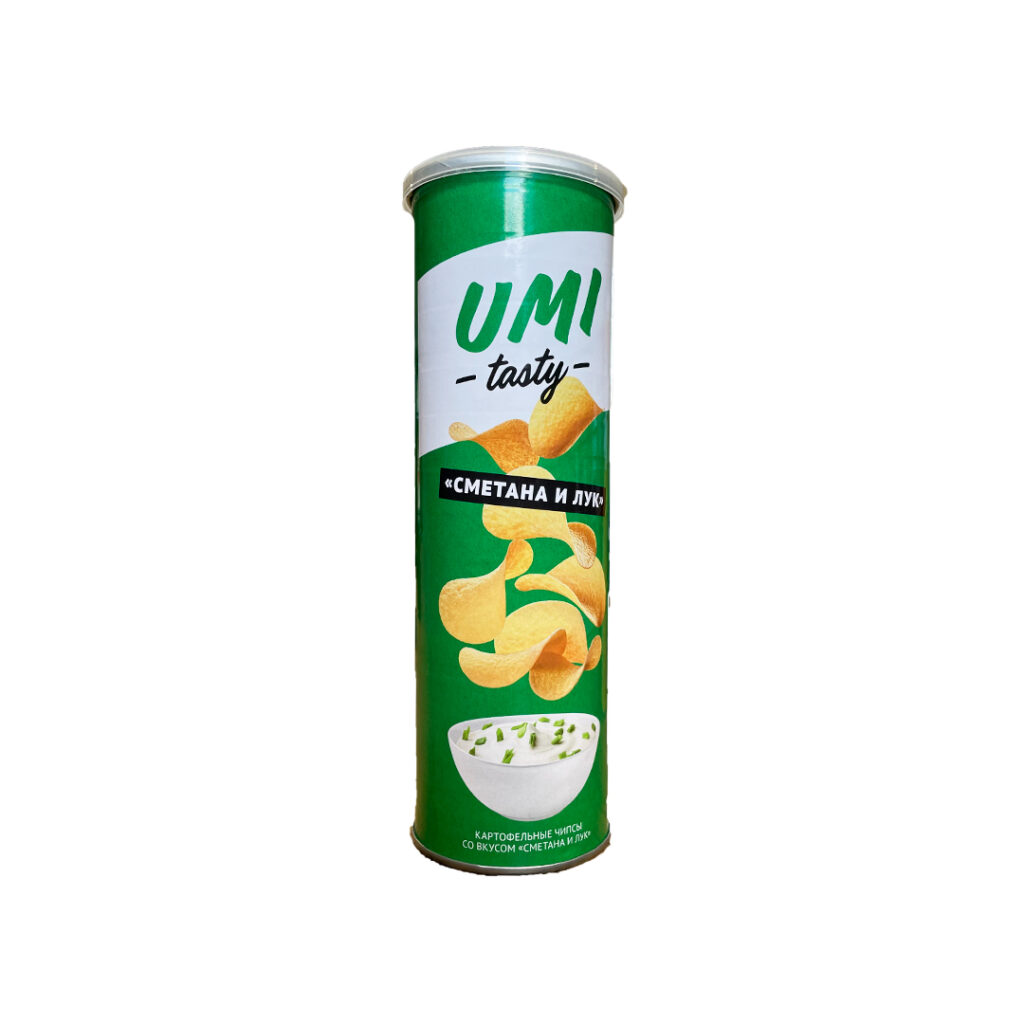 Чипсы картофельные Umi Tasty со вкусом сметаны и лука, 110 гр