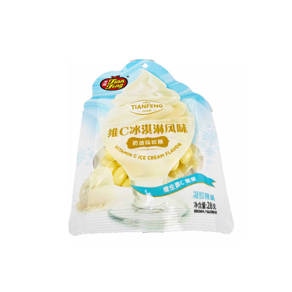 Драже TianFeng Food со вкусом мороженого и сливок, пакет, 28 гр