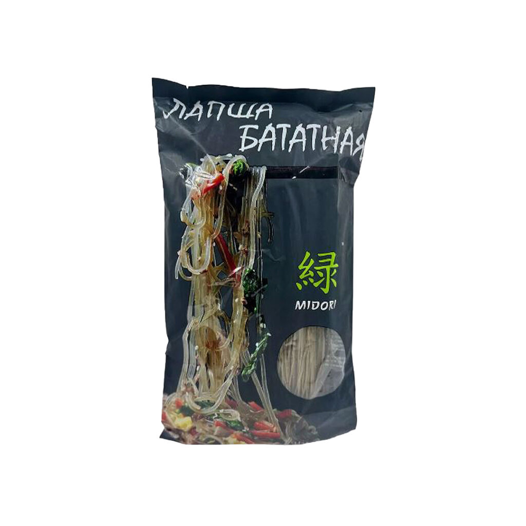 Лапша фунчоза Бататная MIDORI, пакет, 500 гр, 30 шт/кор, Китай