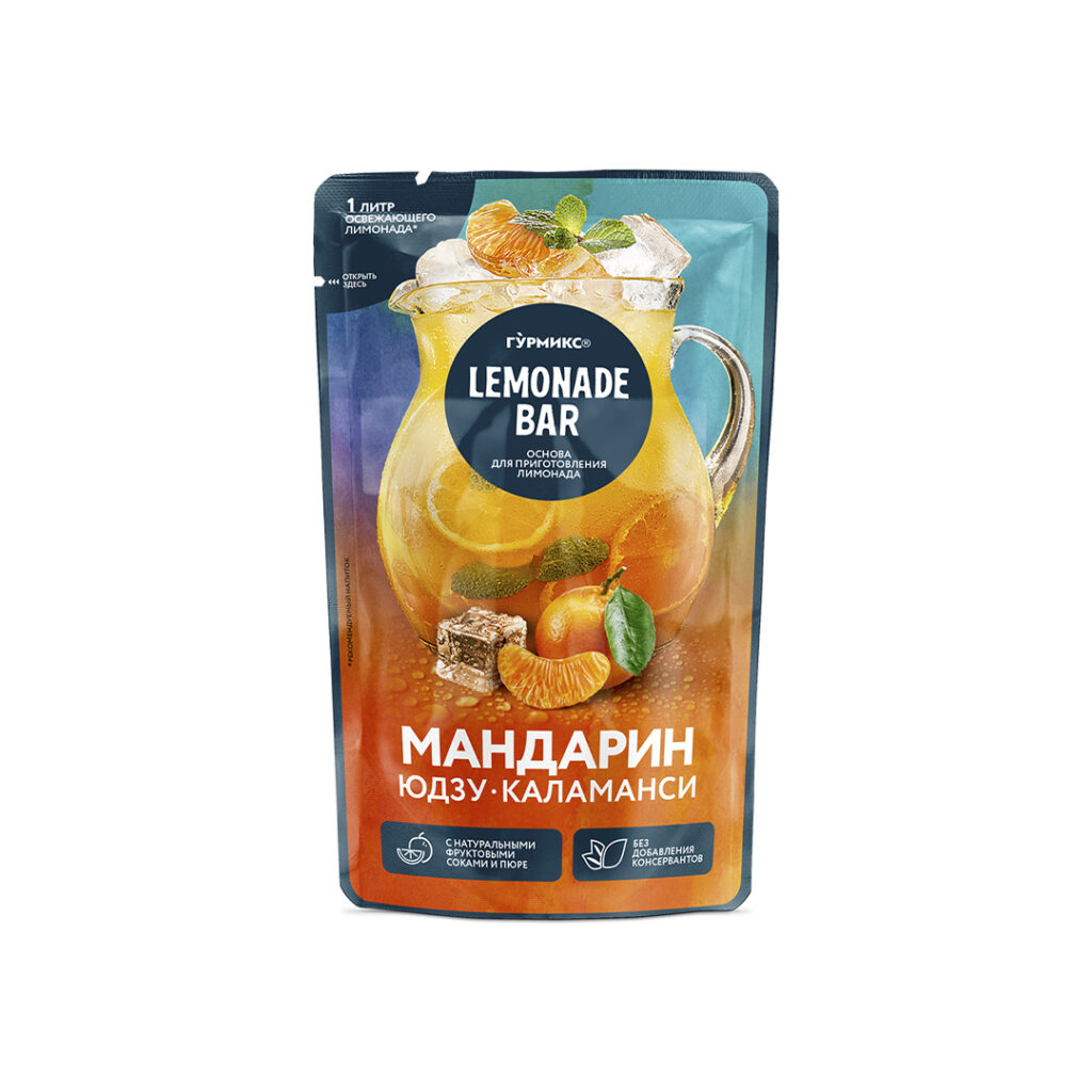 Основа для лимонада Гурмикс Lemonade Bar Мандарин-юдзу-каламанси, 150 гр