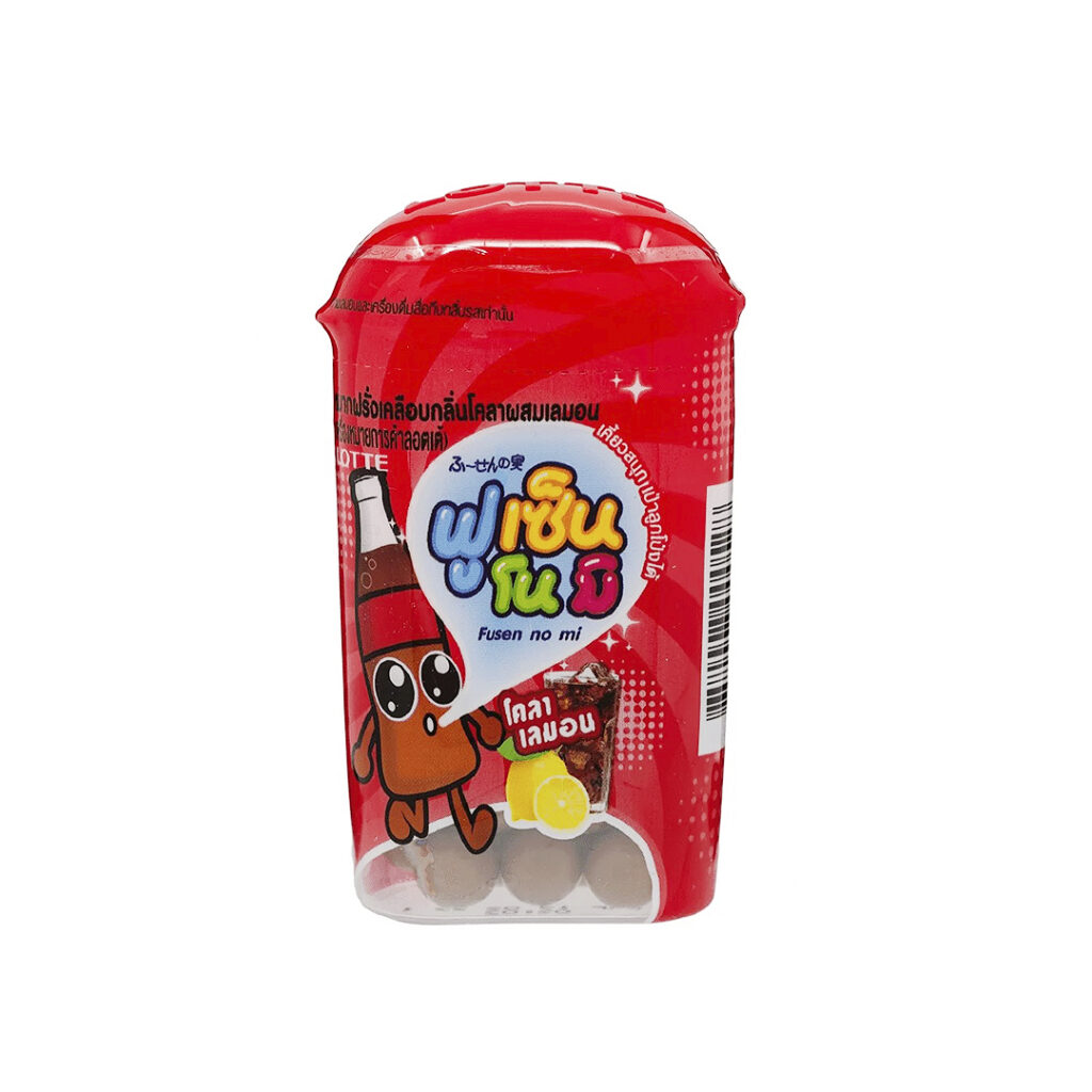 Жевательная резинка LOTTE Fusen No Mi Cola Lemon Кола и Лимон, драже в контейнере, 15 гр