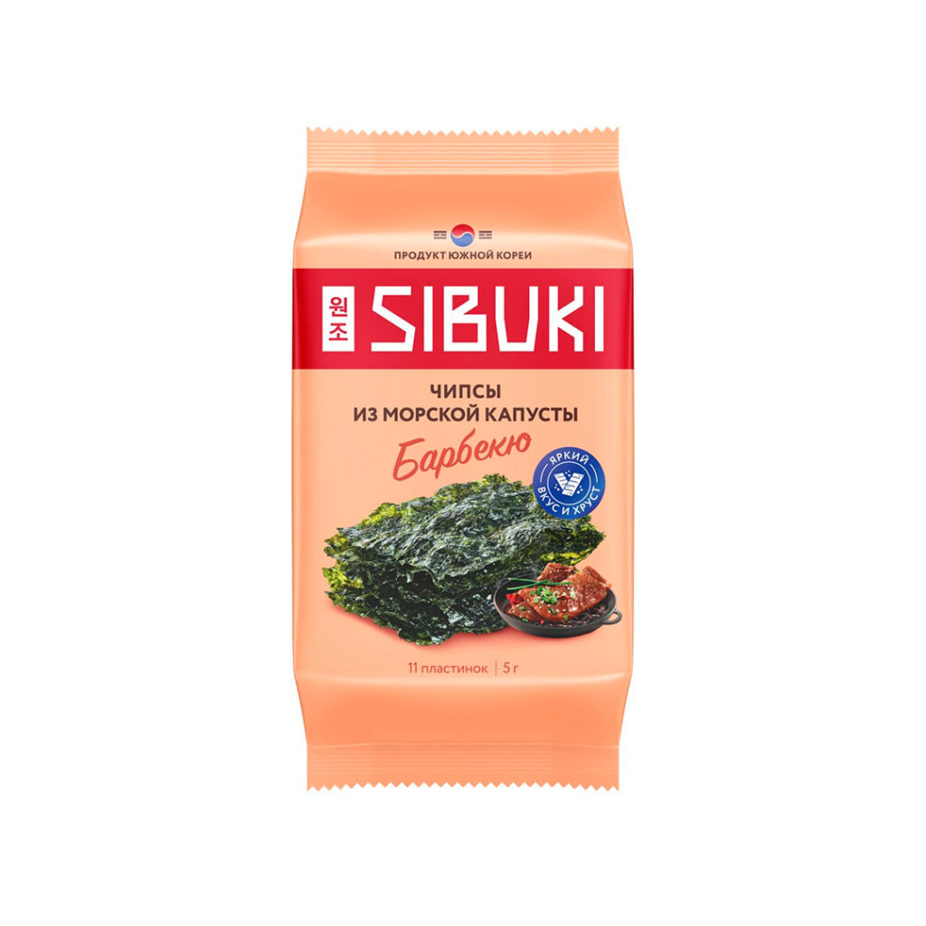 Чипсы из водорослей Sibuki Барбекю, 5 гр