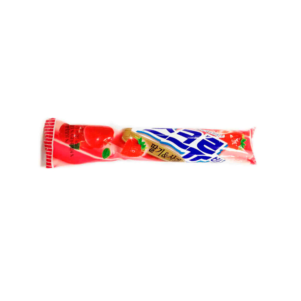 Фруктовый лед LOTTE Melona клубника и яблоко, 80 гр