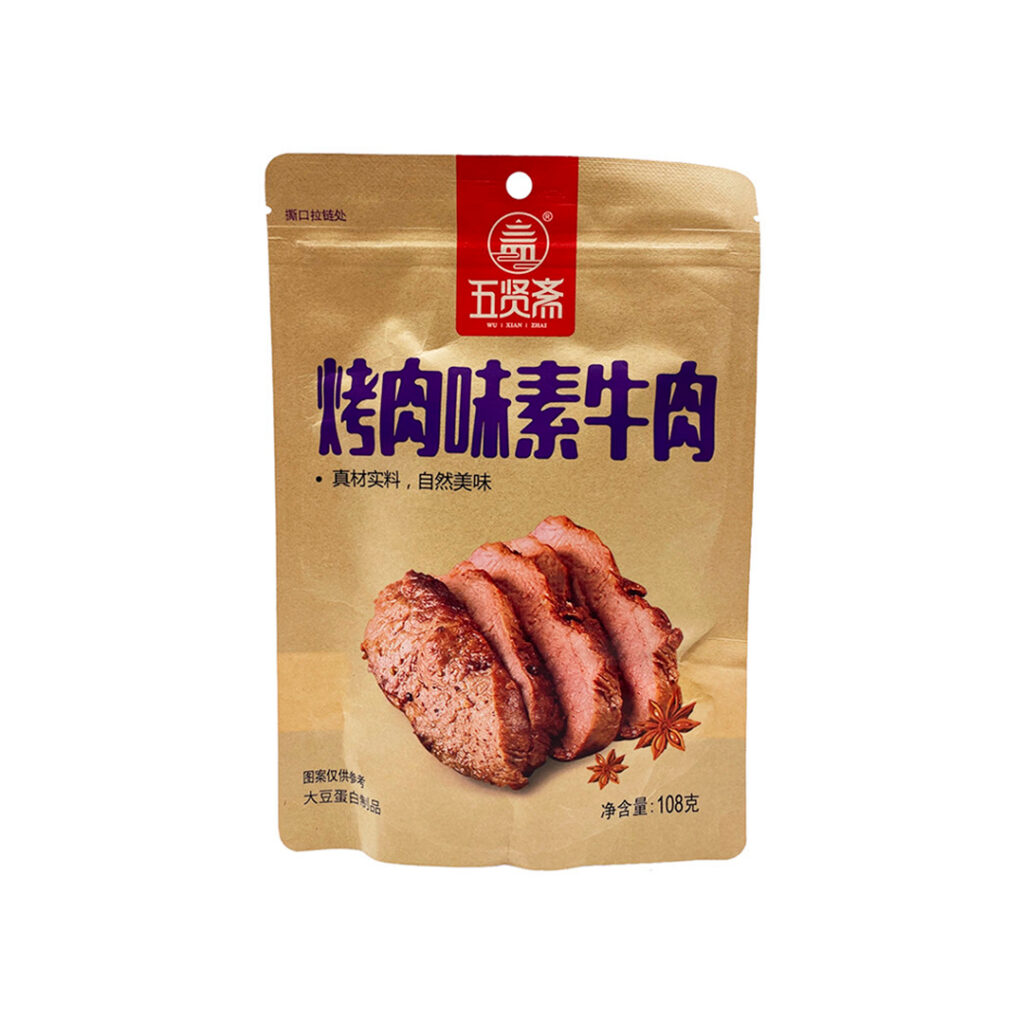 Соевое мясо WU XIAN ZHAI со вкусом барбекю, 108 гр