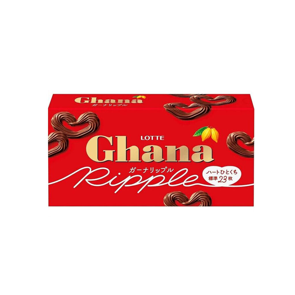 Шоколад молочный LOTTE GHANA Ripple Сердечки, 58 гр