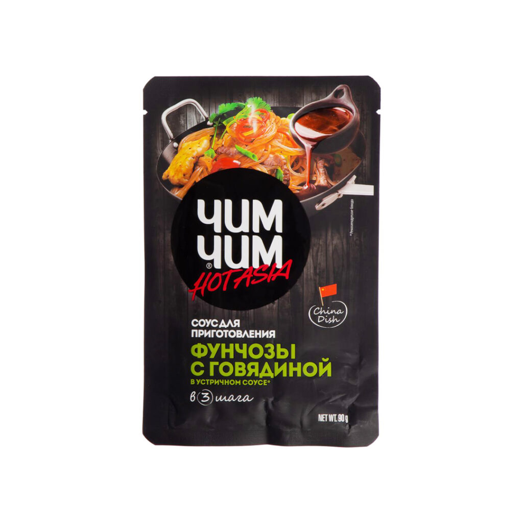 WOK Соус Чим-Чим фунчоза с говядиной в устричном соусе, 90 гр