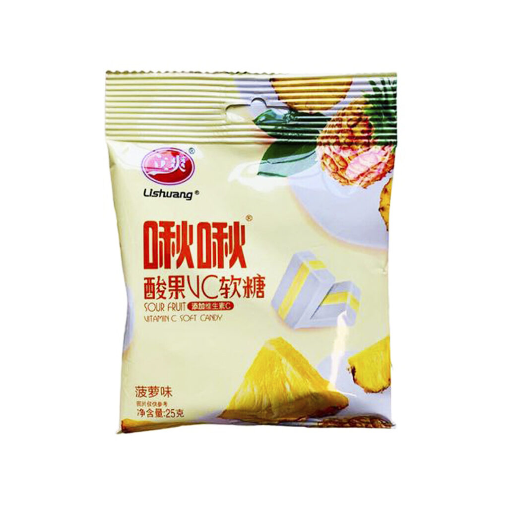 Конфеты жевательные Ананас LISHUANG, пакет, 22 гр, Китай