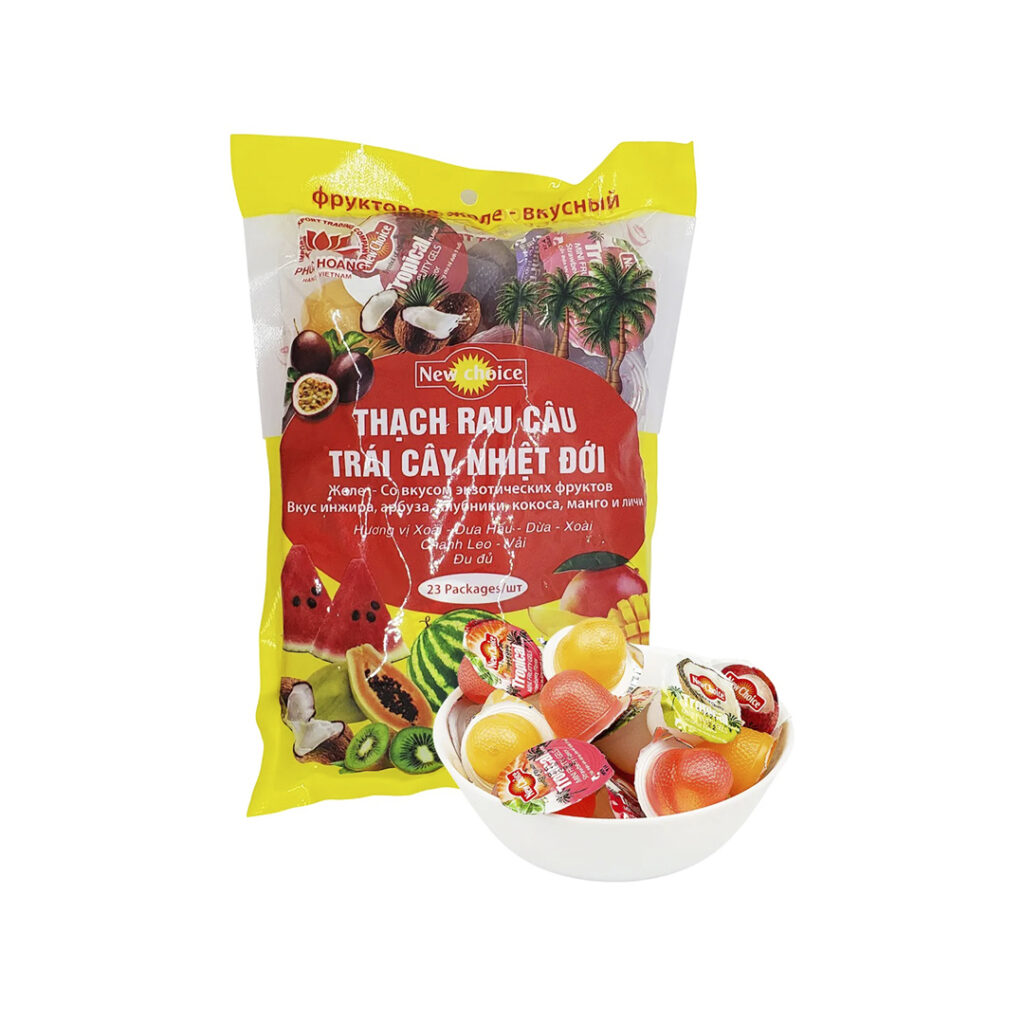 Желе порционное Ассорти фруктов Tropical NEW CHOICE, пакет, 350 гр, Вьетнам