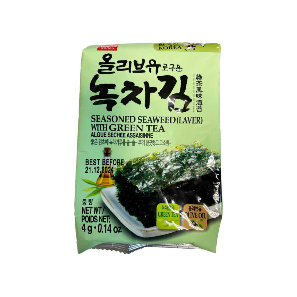 Чипсы из водорослей WANG KOREA Зеленый чай, 4 гр