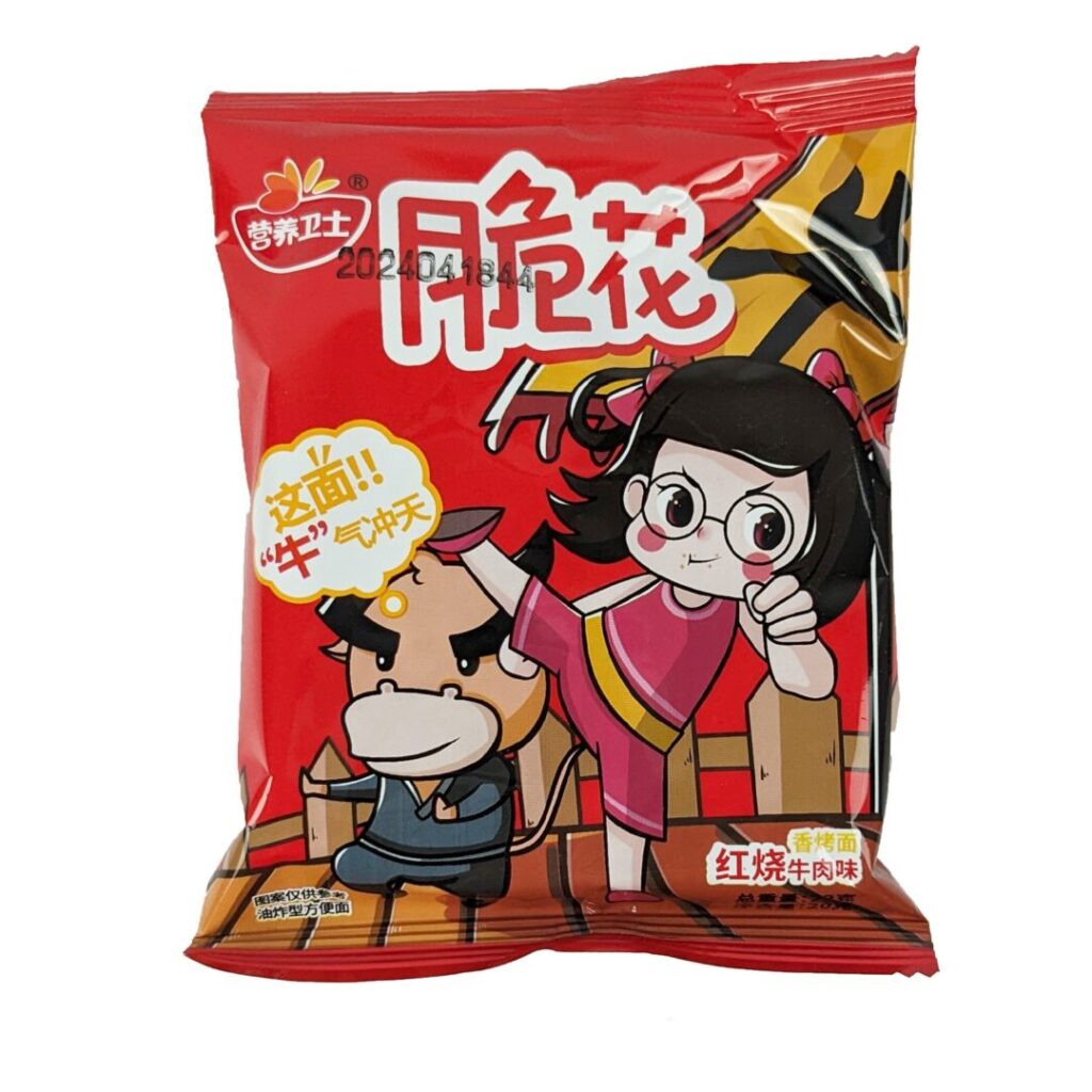 Чипсы в виде лапши пшеничные со вкусом тушеной говядины CHUI HUA, пачка, 20 гр, Китай