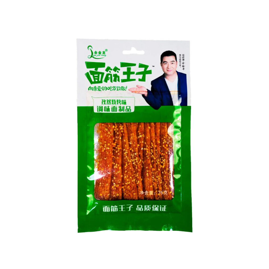 Снэк из соевого мяса Полоски со вкусом барбекю пряные Oh! My hot LYU JIN LONG, пакет, 76 гр, Китай