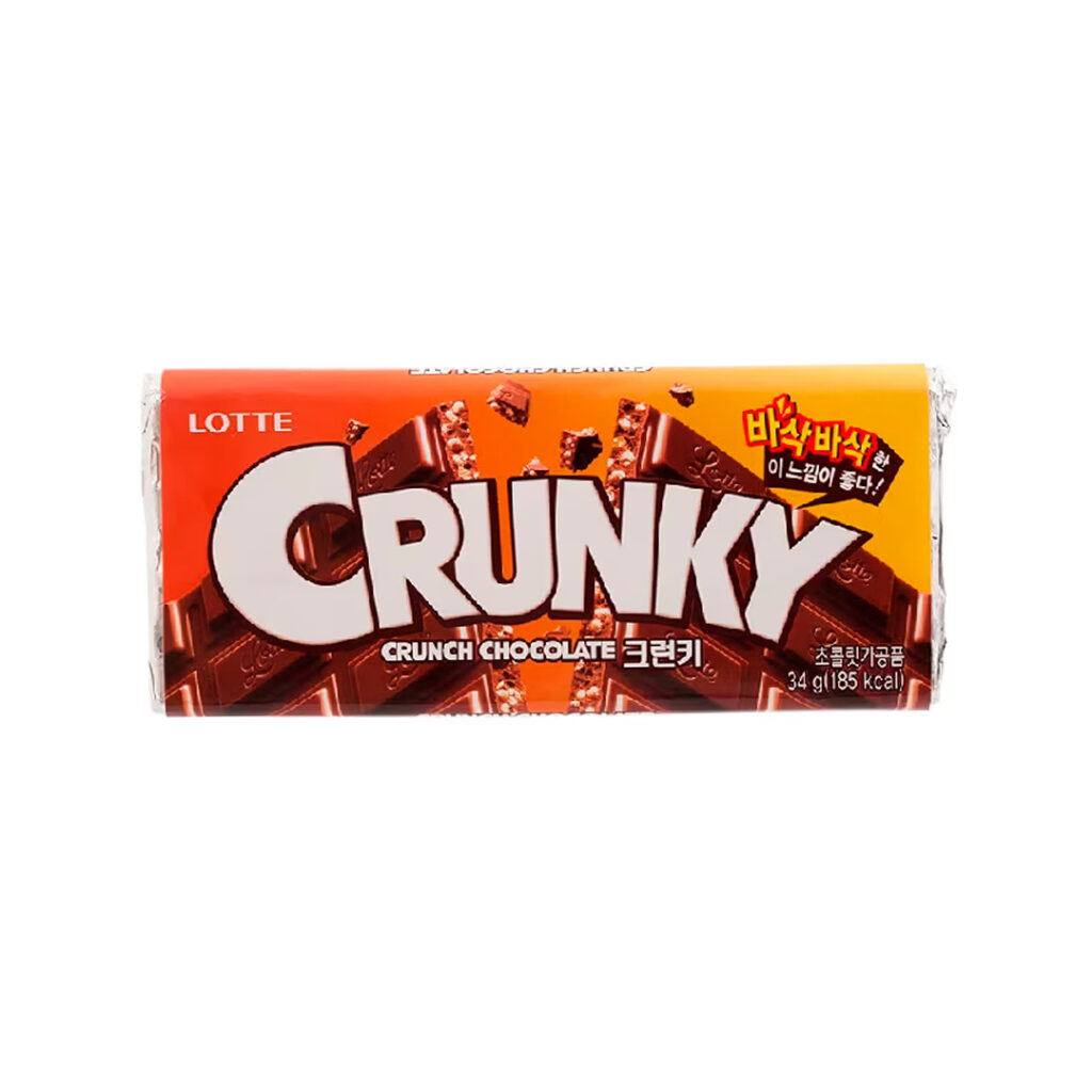 Шоколад молочный LOTTE Crunky с хрустящими шариками, 34 гр