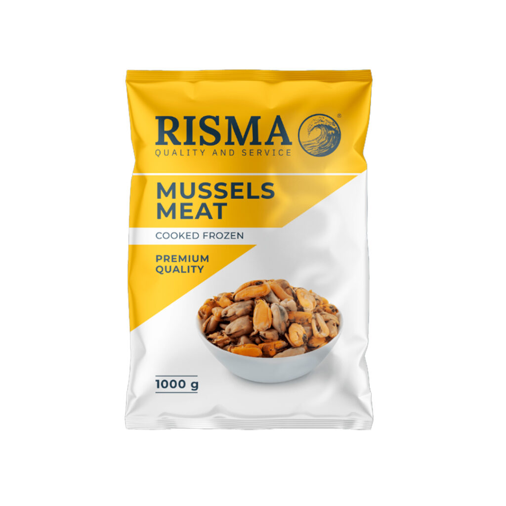 Мидии мясо 200-300  в/м глазурь 8% RISMA ZHOUSHAN ZHENYANG, пакет, 1 кг, 10 шт/кор, Китай