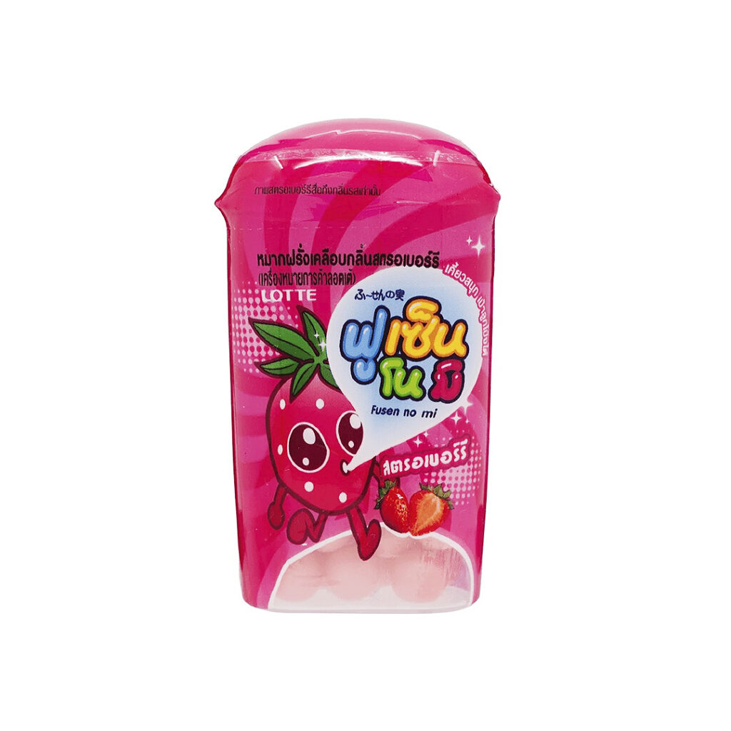 Жевательная резинка LOTTE Fusen No Mi Strawberry Клубника, драже в контейнере, 15 гр