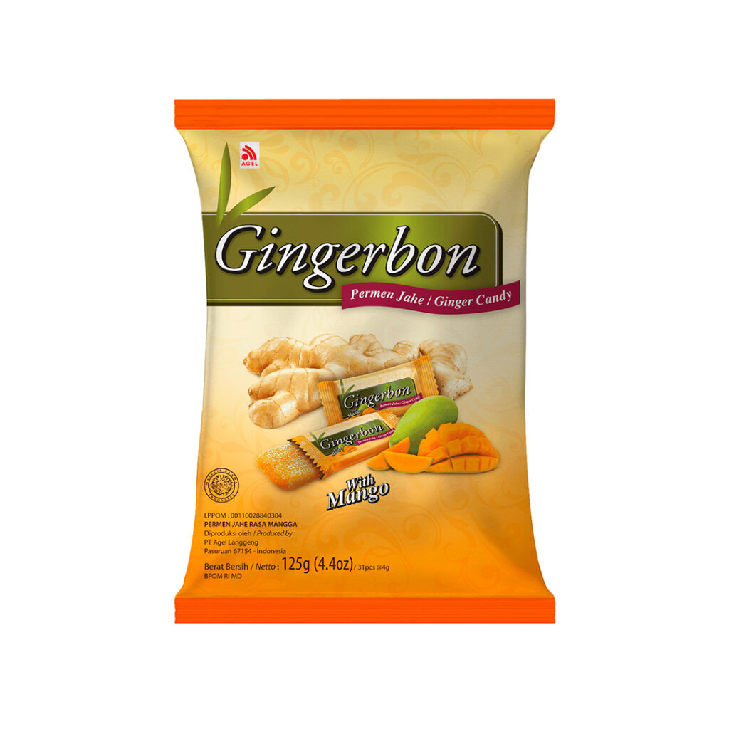 Конфеты жевательные имбирные GINGERBON со вкусом манго, 125 гр