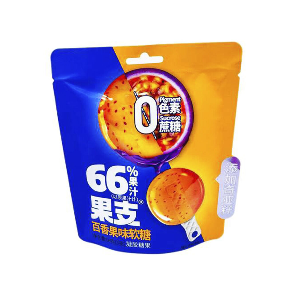 Конфеты мармеладные со вкусом Маракуйи GUO ZHI, пакет, 69 гр, Китай