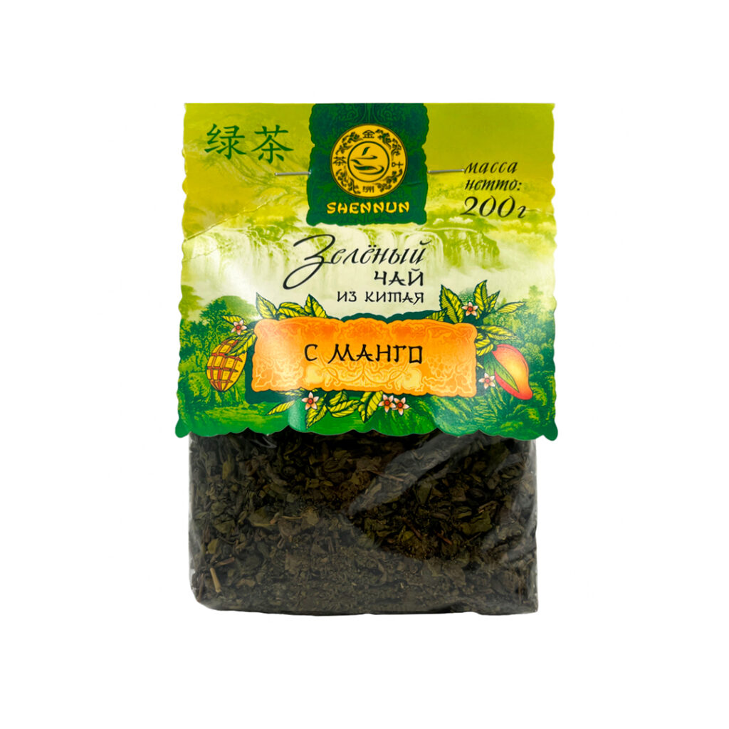 Зеленый чай крупнолистовой SHENNUN с Манго, 200 гр
