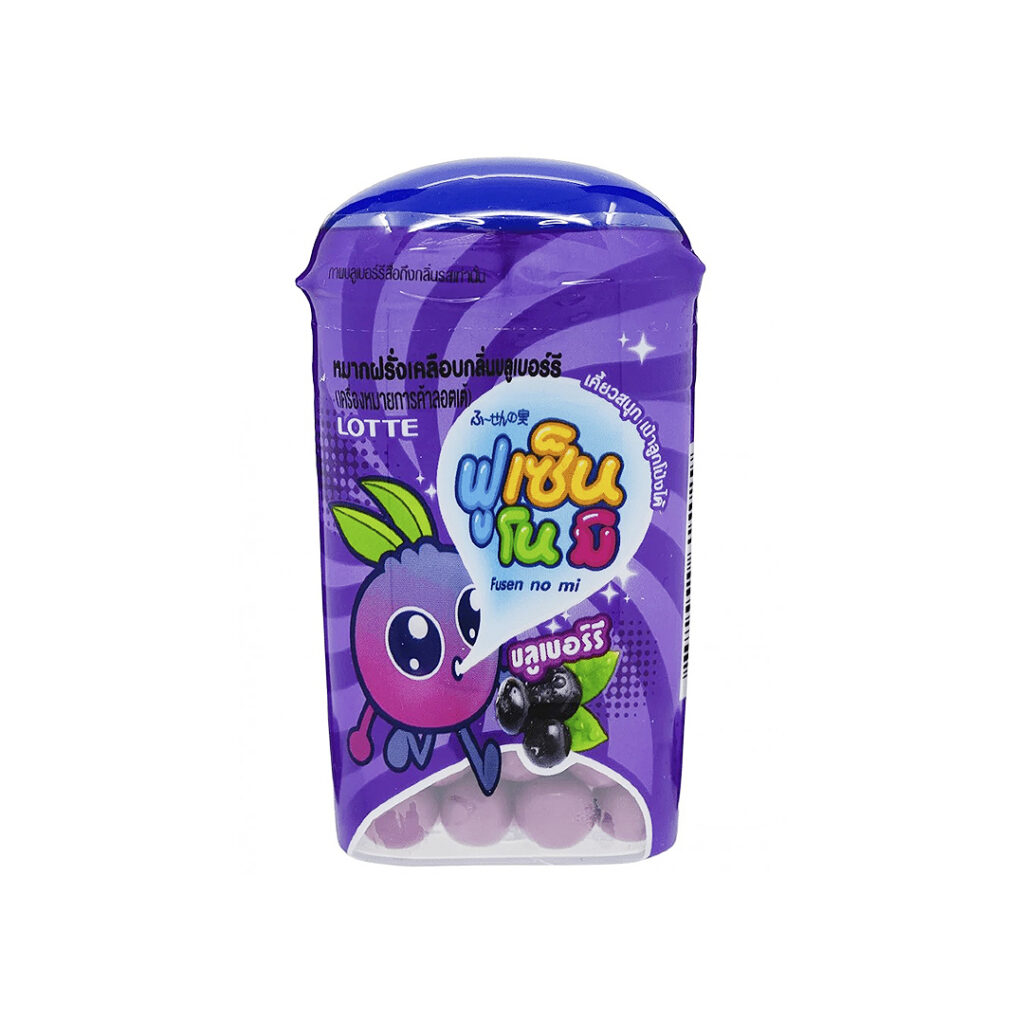 Жевательная резинка LOTTE Fusen No Mi Blueberry Голубика, драже в контейнере, 15 гр