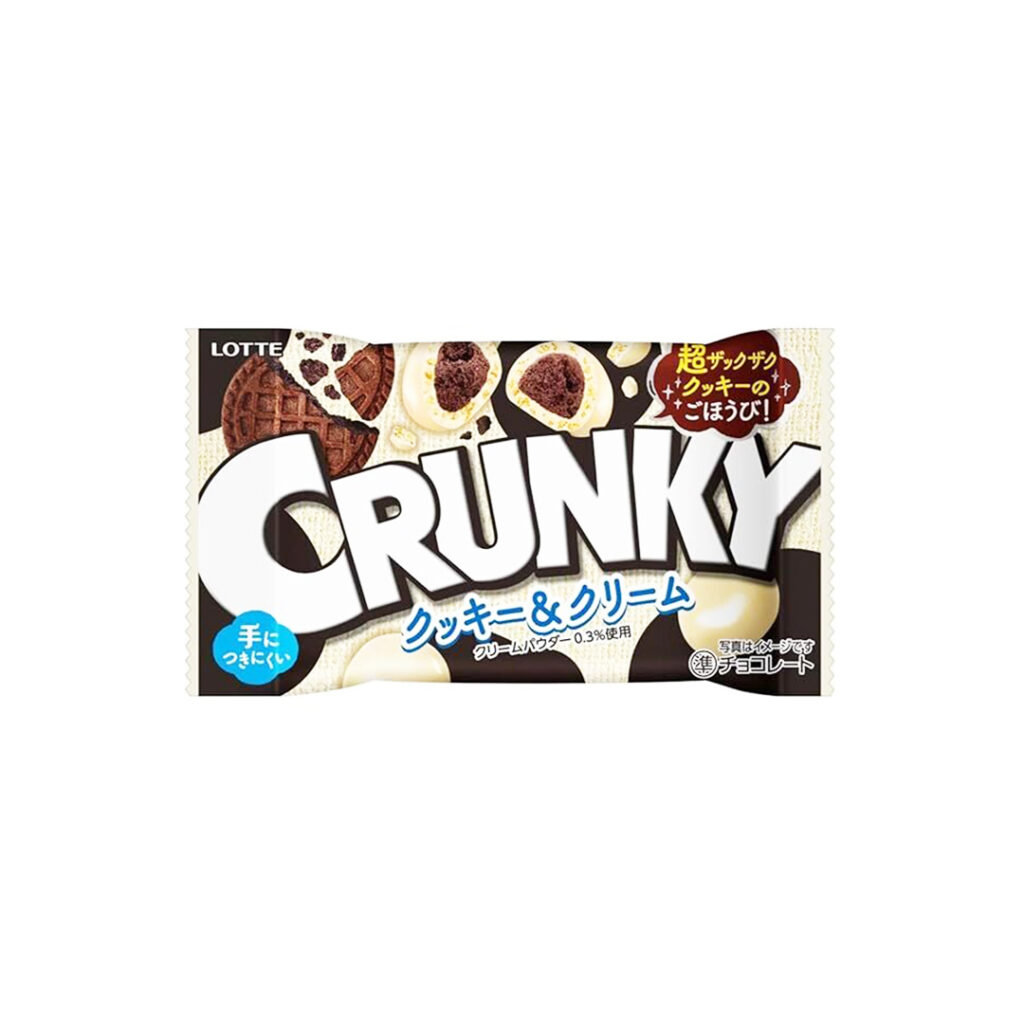 Конфеты драже шоколадные с печеньем и сливками Crunky LOTTE, пакет, 37 гр, Япония
