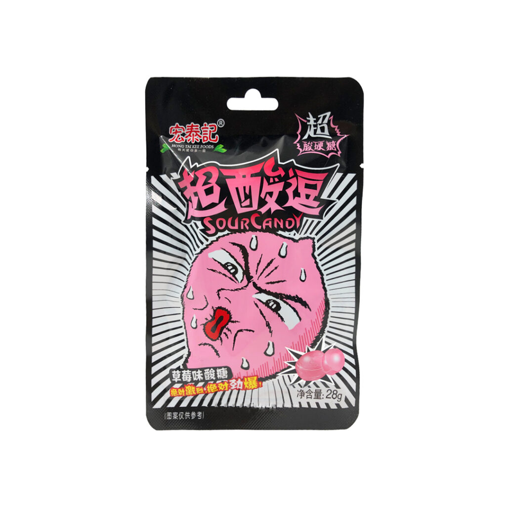Леденцы Sour Candy со вкусом клубники, 28 гр