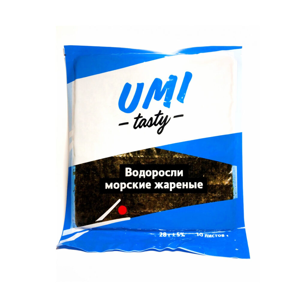 Нори водоросли Umi Tasty прессованные, 10 листов, 28 гр