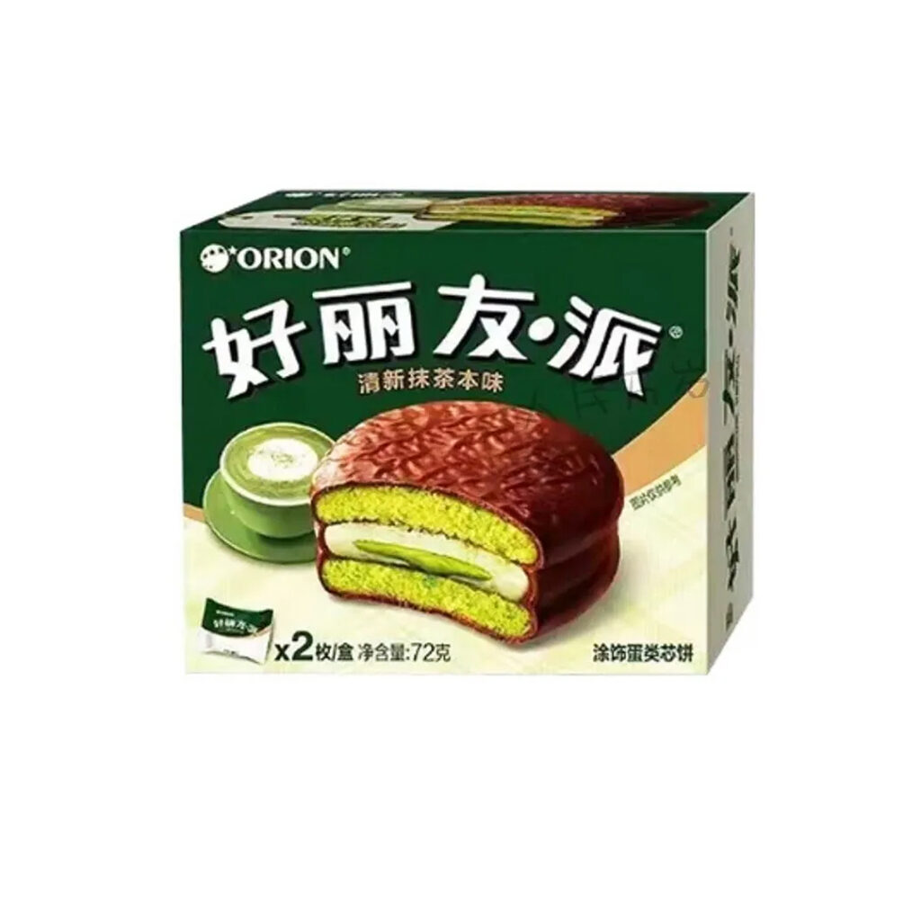 Печенье-сэндвич бисквитное вкус Матчи Орион Пай HaoLiYou 216 гр, Китай