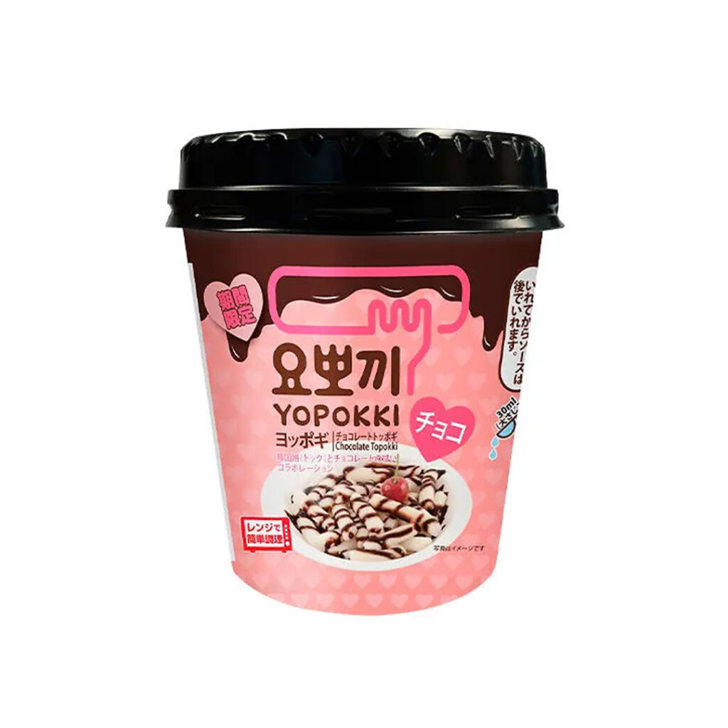 Клецки рисовые Топокки Yopokki c шоколадным соусом, стакан, 120 гр, Корея