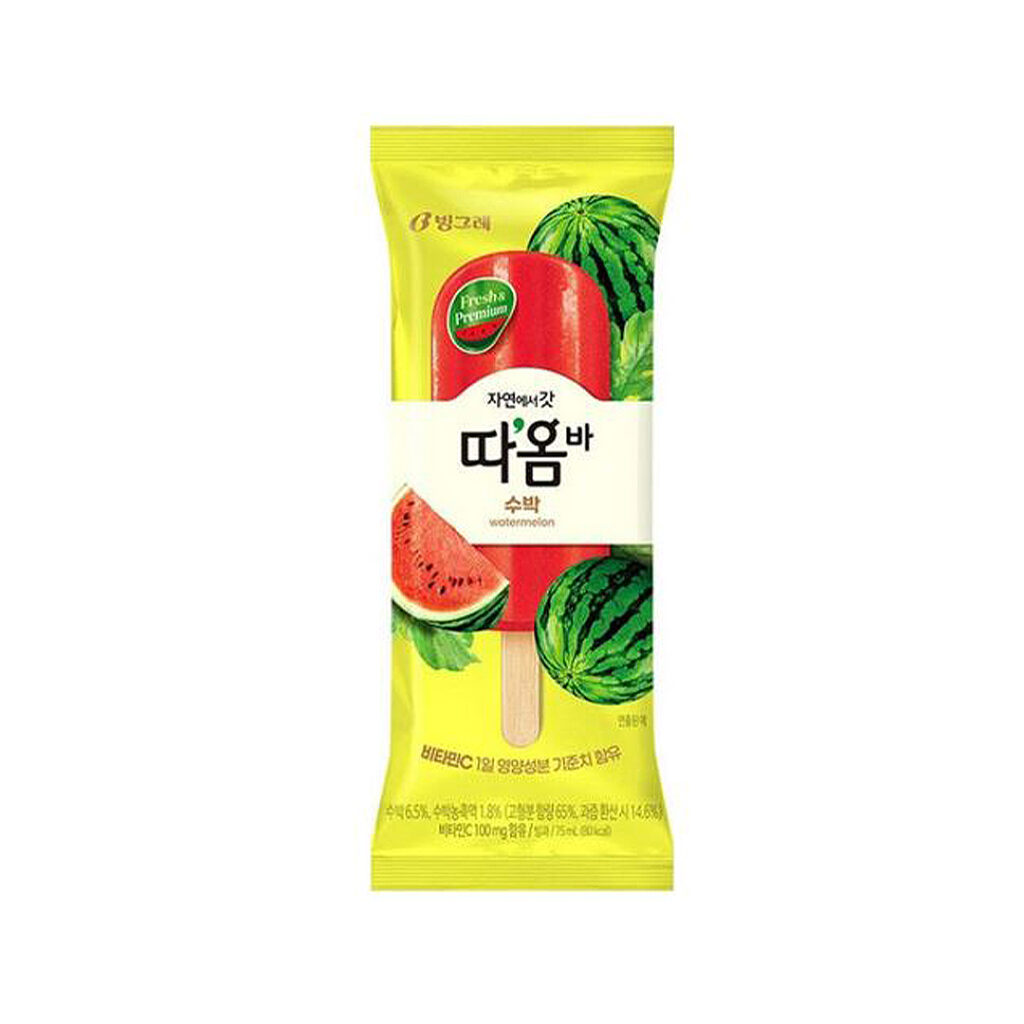Мороженое Эскимо Арбуз Melona BINGGRAE, упак, 75 гр, Корея