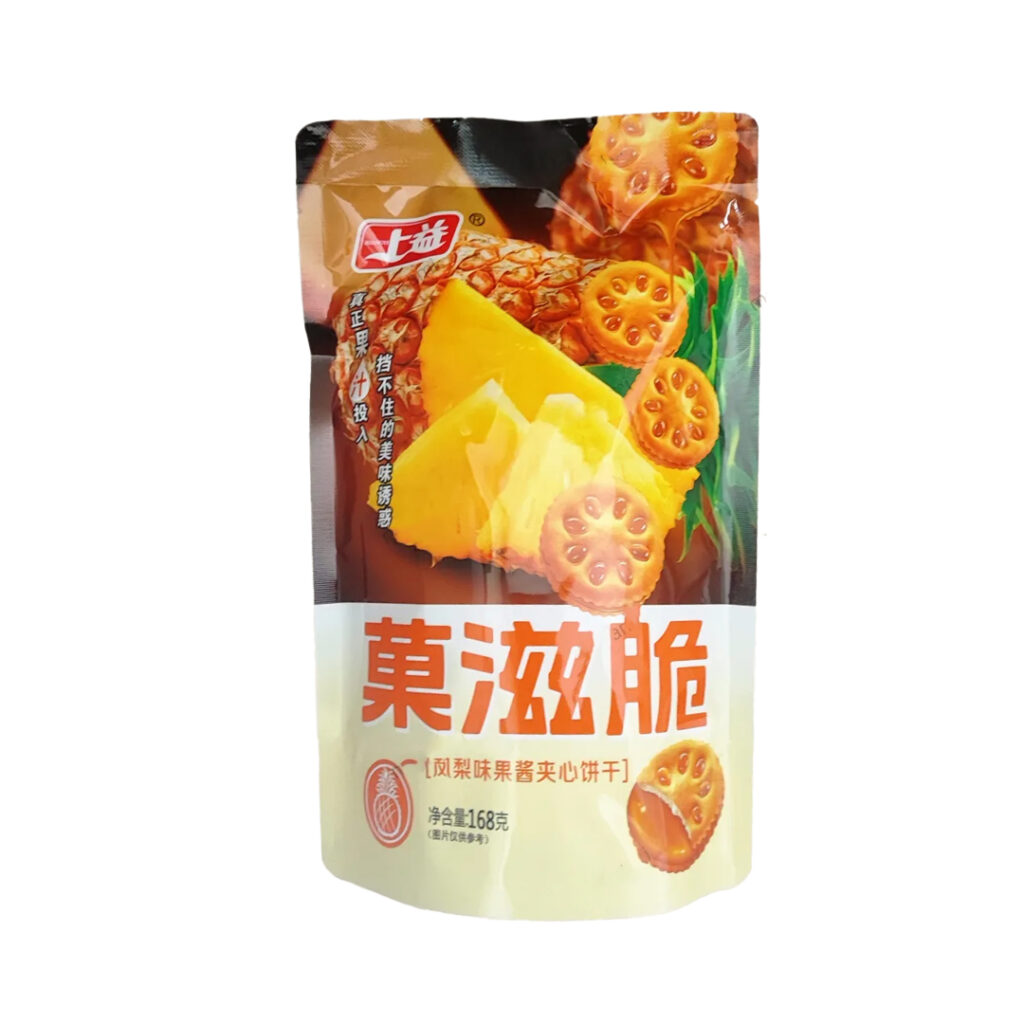 Печенье-сэндвич с начинкой Ананас SHANGUYI, пакет, 168 гр, Китай