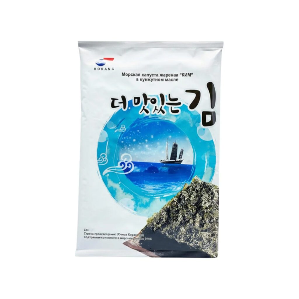 Морская капуста Ким жареная в кунжутном масле 6 листов HOKANG, пакет, 20 гр, Корея