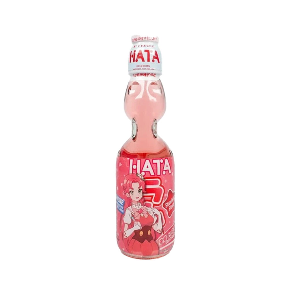Рамунэ Клубника газированный АНИМЕ HATA, ст/бут, 200 мл, Япония