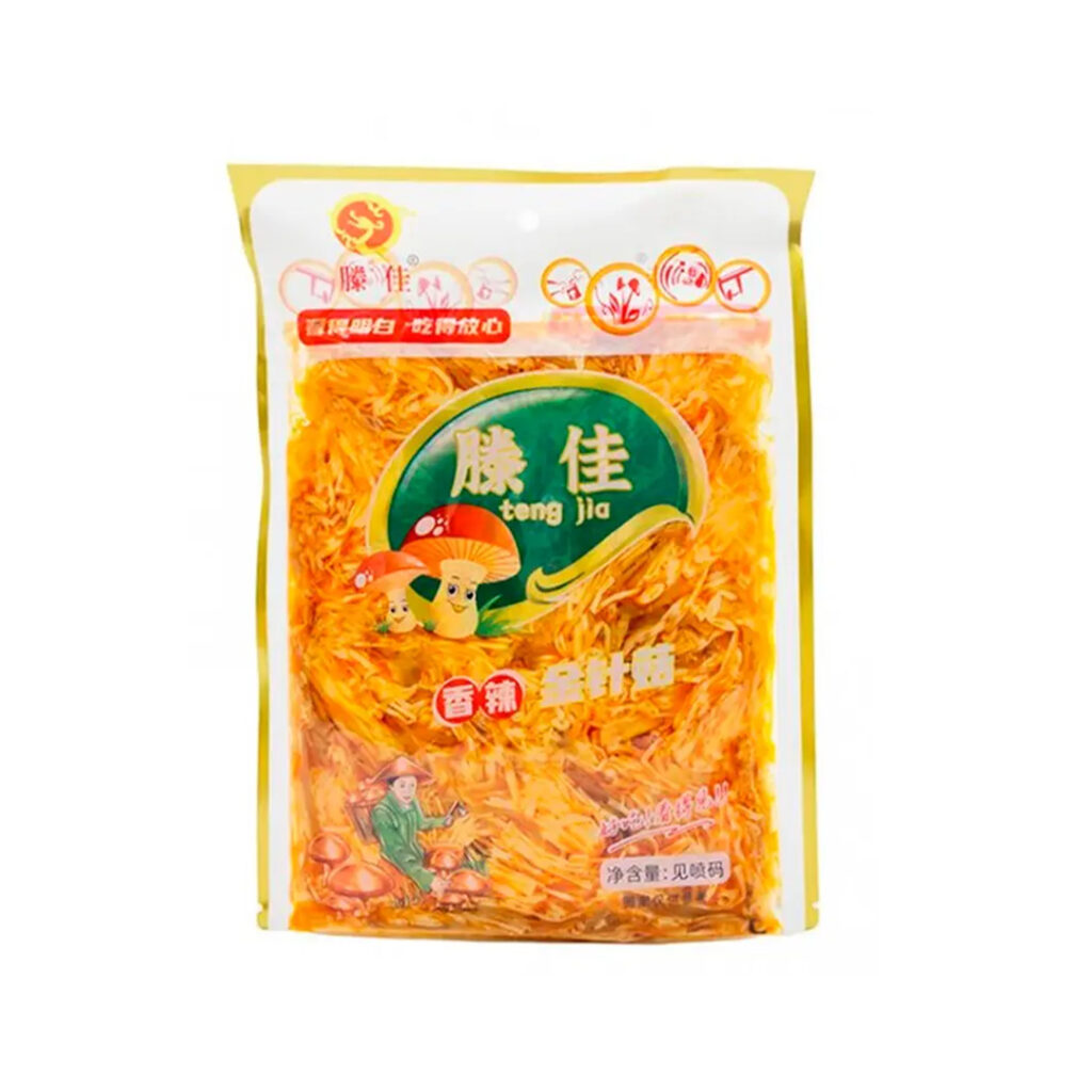 Грибы Эноки Золотые нити с приправами маринованные SHUANGSHENG, пакет, 250 гр, Китай