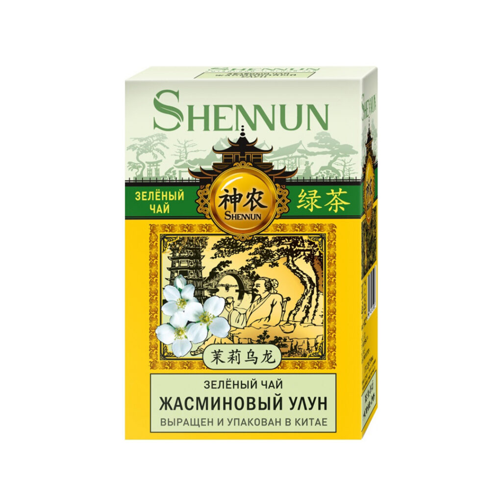 Чай зеленый к/л Жасминовый Улун рассыпной SHENNUN, упак, 100 гр, 12 упак/кор, Китай
